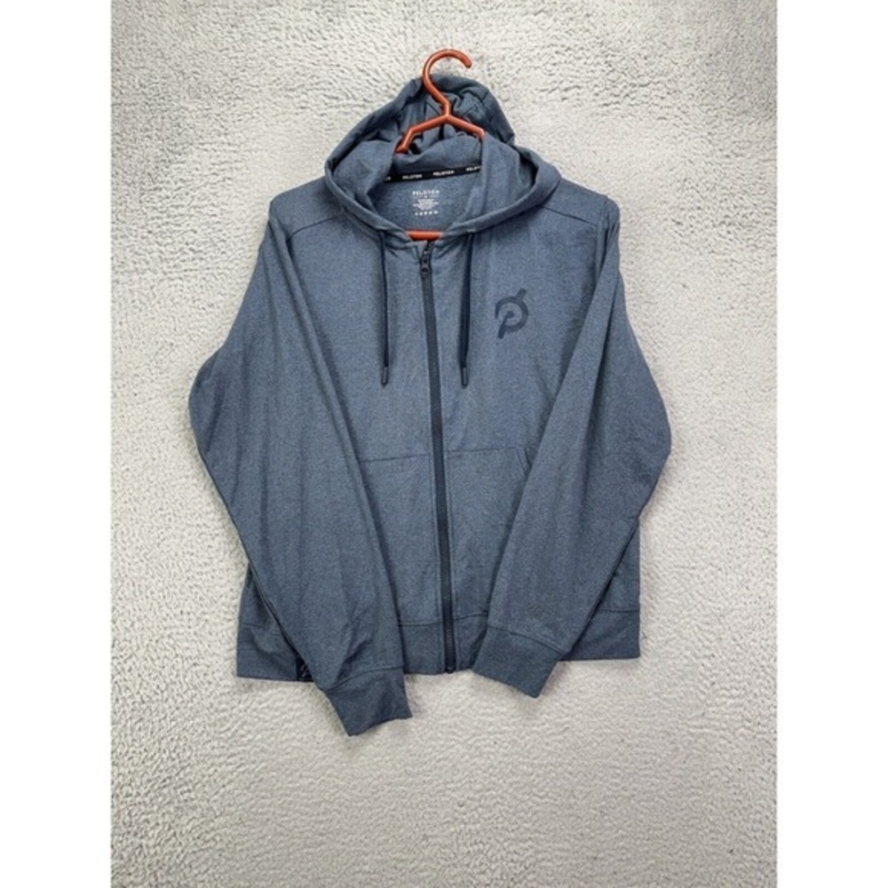 Peloton Sweater Adult Medium Blue Full Zip Hoodie Sweatshirt Drawstring Womens - Picture 3 of 10